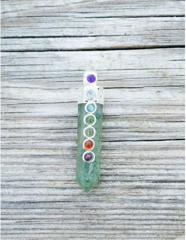 pendant-natural mineral stone labradorite -7chakras