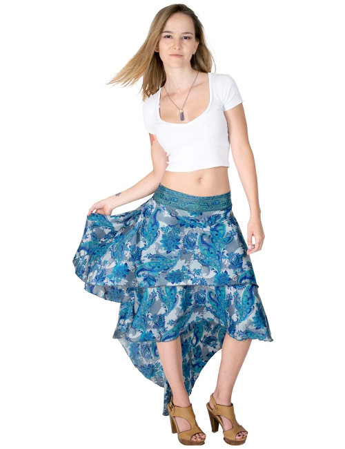 falda-boho-estampada-azul-verano