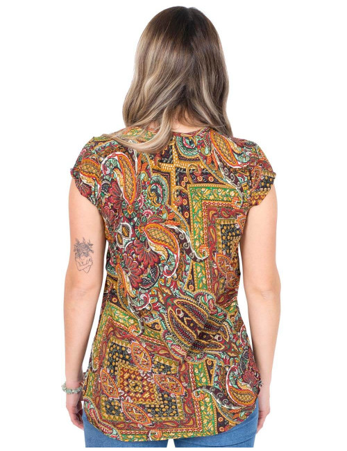 printed-silk-blouse-V-neckline