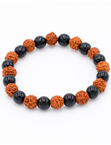 Rudraksha and Onix Bracelet