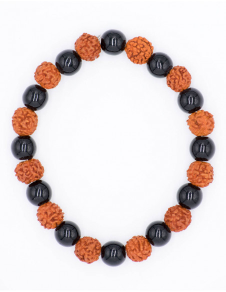 Rudraksha and Onyx Bracelet
