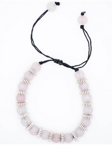 pulsera-etnica-piedras-minerales-cuarzo-rosa