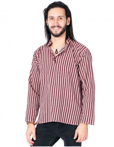 Burgundy Striped Polo