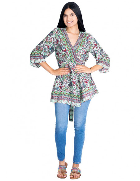 blusa-seda-mangas-medias-verde