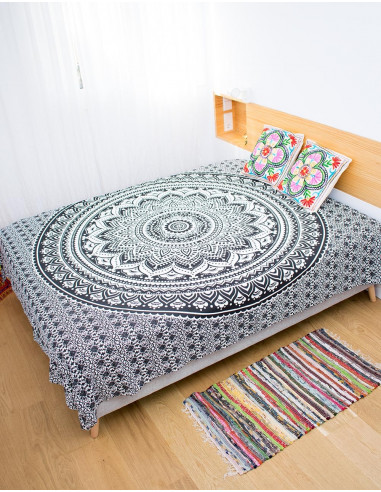 cubrecama-doble-etnico-mandala-blanco-negro