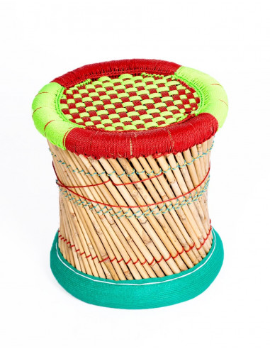 Braided Bamboo: Handcrafted Indian Stool |...