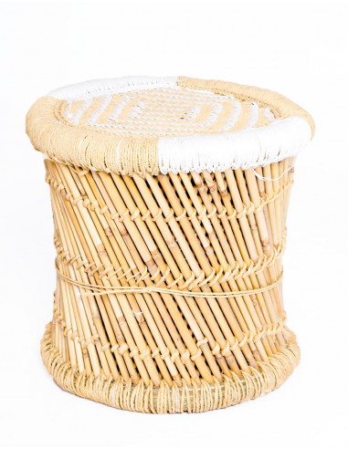 RMU0002B - Natural Leather Stool