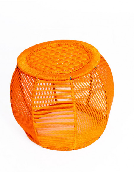 taburete-metal-tejido-artesanal-naranja-india