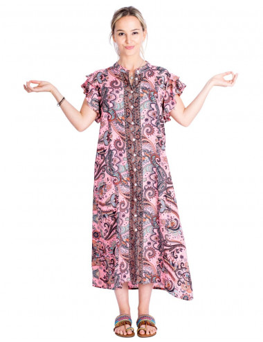 vestido-camisero-seda-estampada-rosa