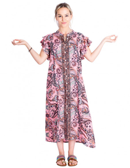 vestido-camisero-seda-estampada-rosa