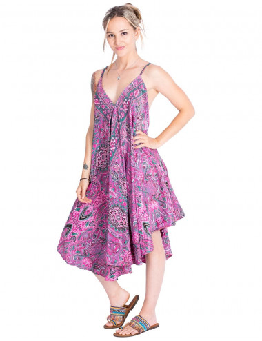 vestido-corto-seda-desigual-rosa