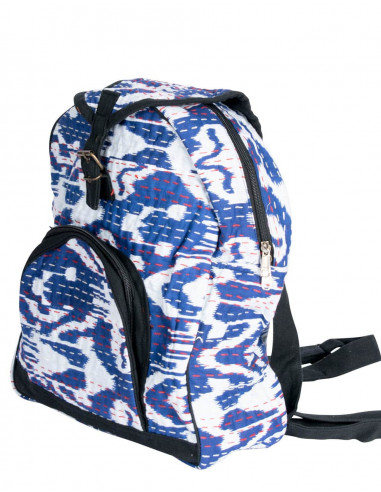 Blue Backpack with Stitching