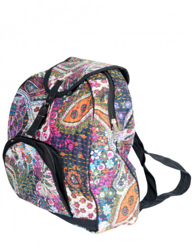 Backpack with Drawings and Stitches