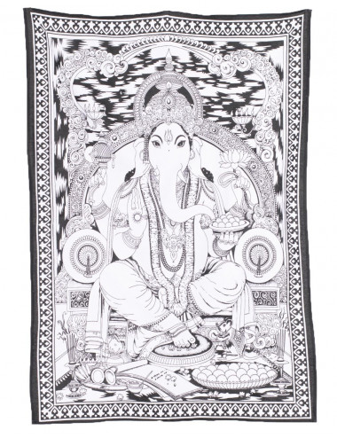 Ganesha Tapestry B&W