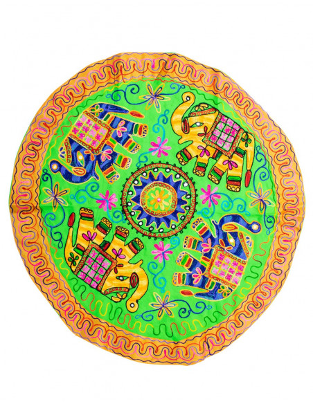 Round Tablecloth or Tapestry with 4 Elephants
