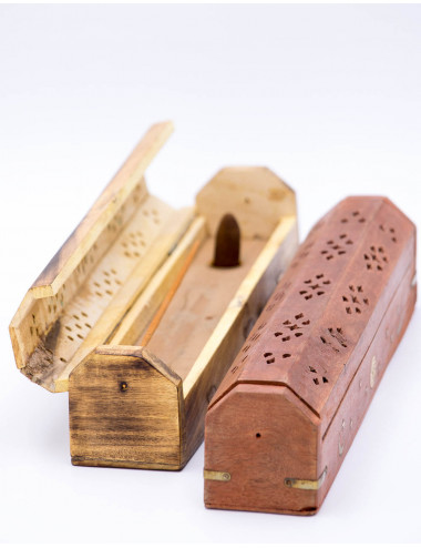 Wooden Coffin Incense Holder