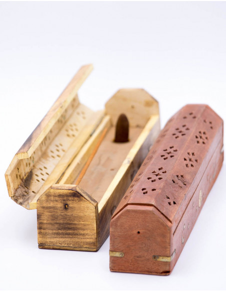 Wooden Coffin Incense Holder