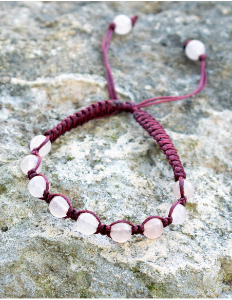 Macrame Bracelet with Rose Quartz