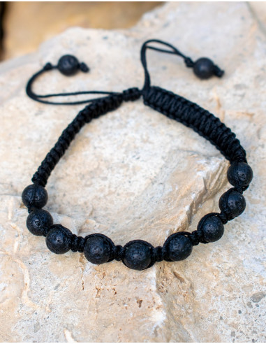 Volcanic Rock Macrame Bracelet