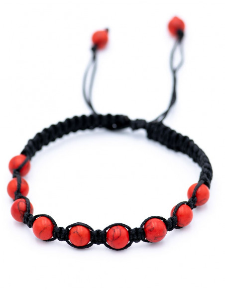 Red Coral Macrame Bracelet