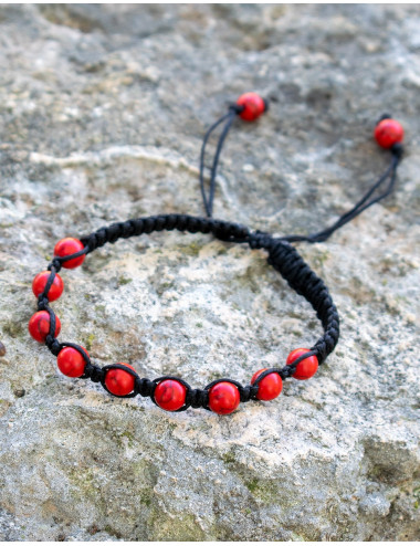 pulsera-piedra-mineral-coral-rojo-unisex