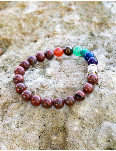 pulsera-piedra-mineral-jaspe-rojo-7-chakras