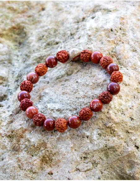 pulsera-piedra-mineral-jaspe-rojo-y-rudraksha-equilibrio
