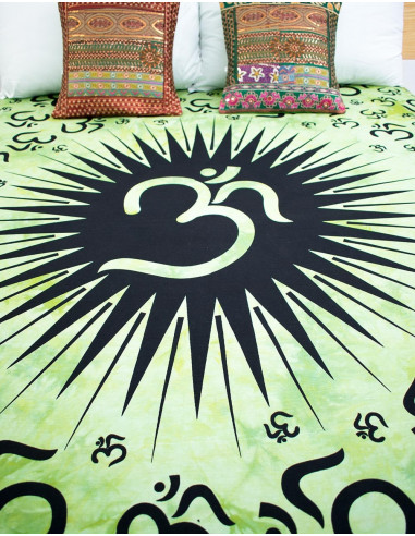 bedcover-algodon-verde-simbolo-om