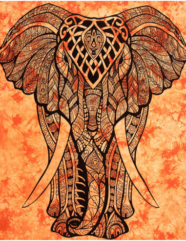 tapiz-pared-algodon-naranja-elefante