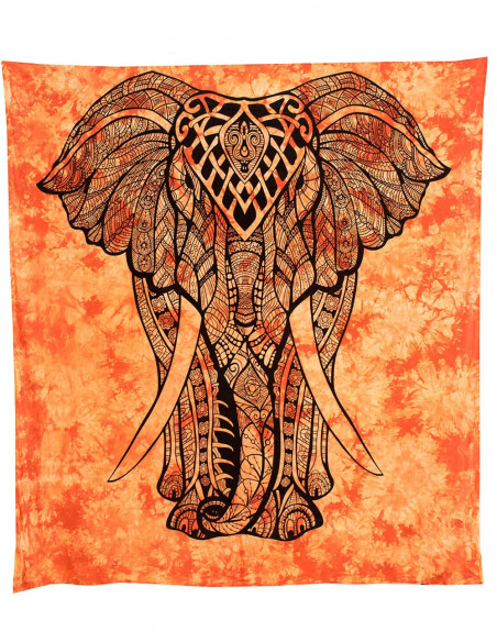 Orange Elephant Bedspread