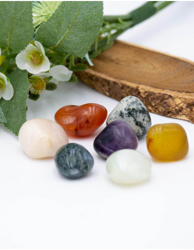 Bag with 7 Chakras Stones