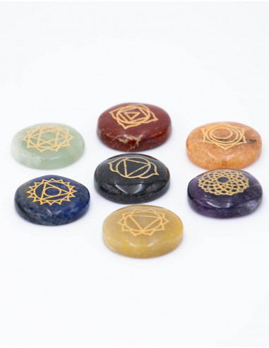7 Chakra Stones with Symbol