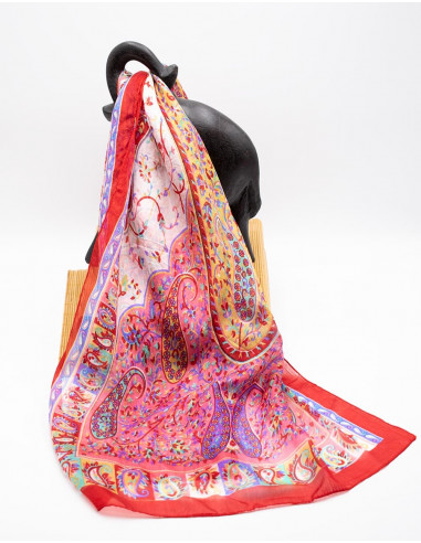 pañuelo-rojo-seda-cuello-mujer