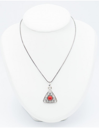 Triangle Pendant with Stone