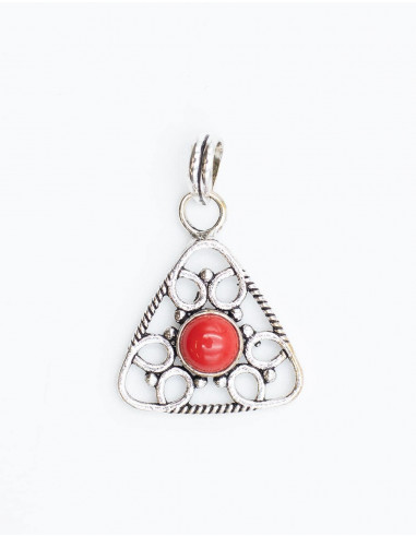 Triangle Pendant with Stone