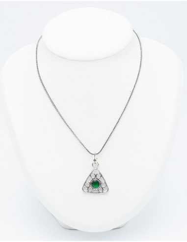 Triangle Pendant with Stone