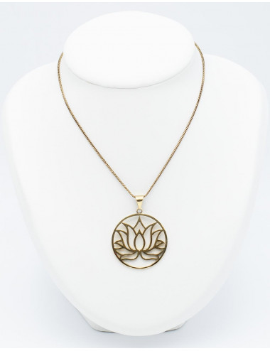 Sacred Lotus Circular Pendant