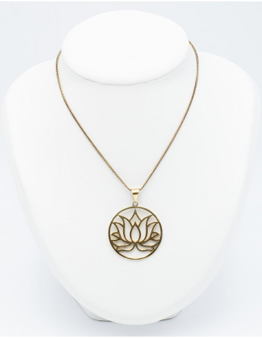 Sacred Lotus Circular Pendant
