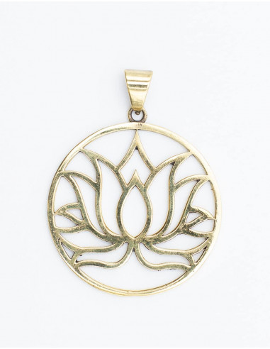 Sacred Lotus Circular Pendant