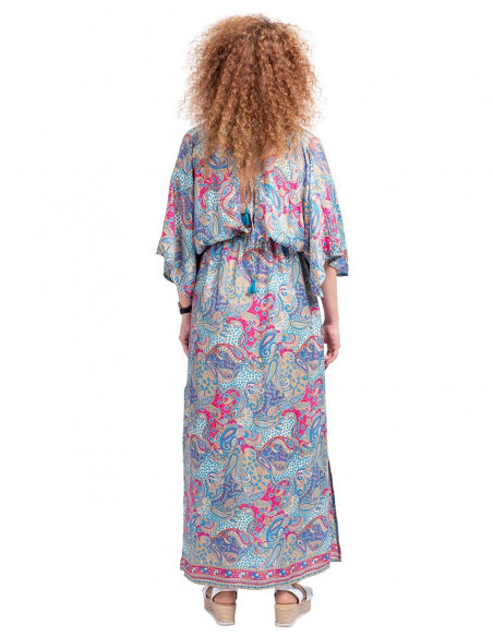 Printed V-Back Dress