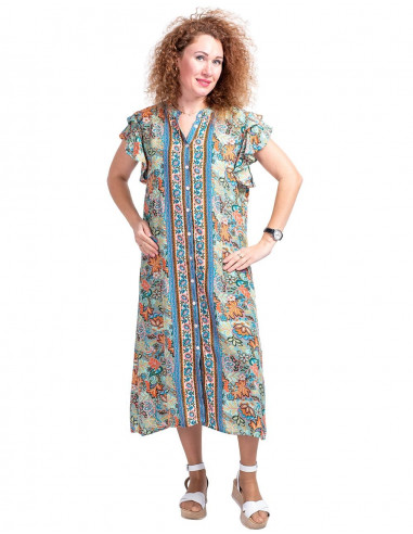 vestido-camisero-seda-estampada-verde