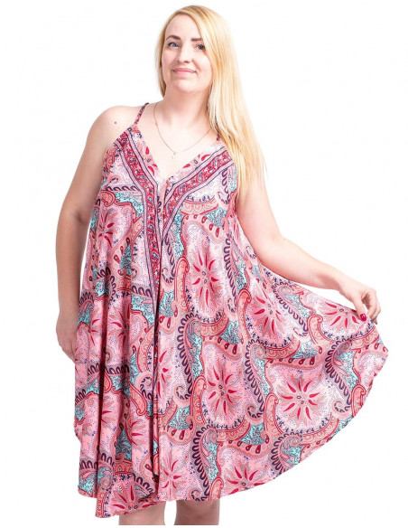 vestido-corto-seda-desigual-rosa