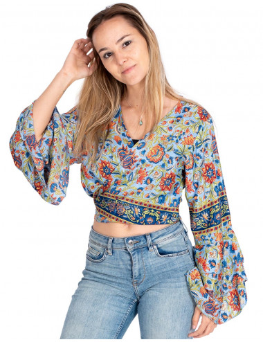 top-estilo-boho-seda-estampado-celeste