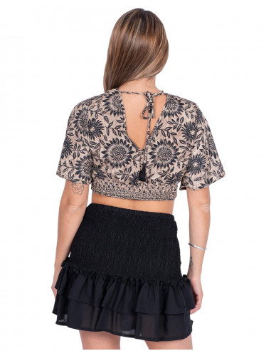 Short Skirt with Pom-Poms