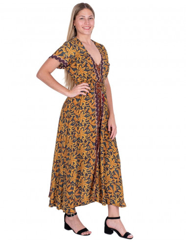 vestido-largo-con-mangas-cortas-amarillo