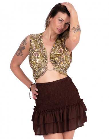 Short Skirt with Pom-Poms