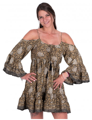 vestido-hombros-descubiertos-verano-ocre