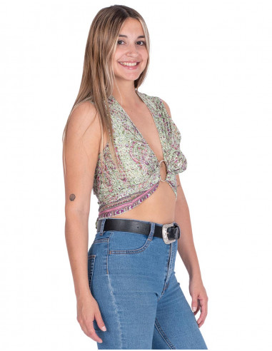 top-seda-atar-estampado-verde