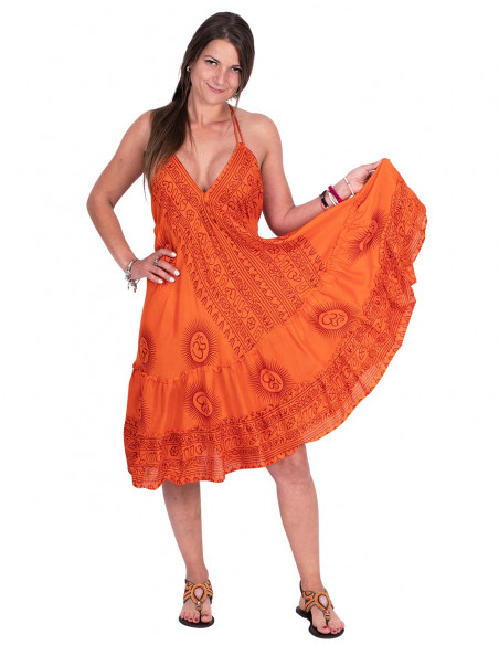 vestido-playero-naranja-simbolo-om