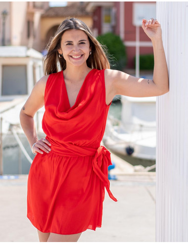 Draped Neckline Dress